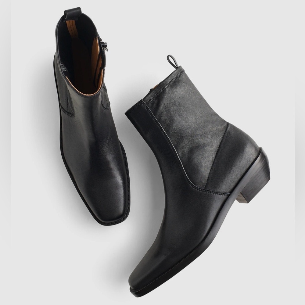 NIB!! MADEWELL Women’s The Idris Ankle Boot True Black Leather Size 9.5 with box